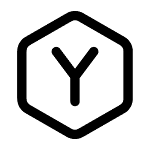 Letter Y Hexagon Icon from Mynaui Line Set