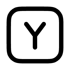 Letter Y Square Icon from Mynaui Line Set
