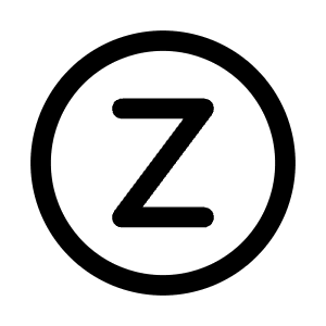 Letter Z Circle Icon from Mynaui Line Set