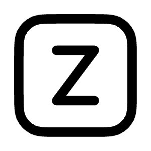 Letter Z Square Icon from Mynaui Line Set