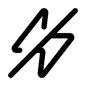 Lightning Slash Icon from Mynaui Line Set