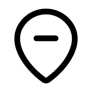Location Minus Icon from Mynaui Line Set