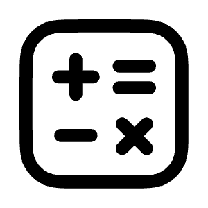 Math Square Icon from Mynaui Line Set