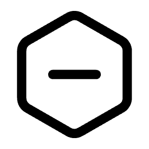 Minus Hexagon Icon from Mynaui Line Set