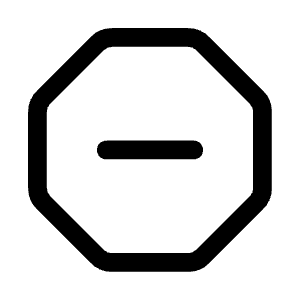 Minus Octagon Icon from Mynaui Line Set