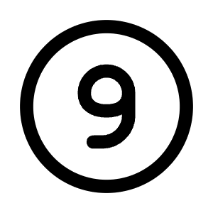 Nine Circle Icon from Mynaui Line Set