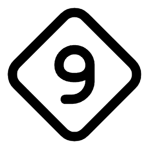 Nine Diamond Icon from Mynaui Line Set