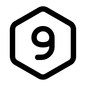 Nine Hexagon Icon from Mynaui Line Set