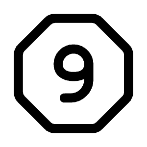 Nine Octagon Icon from Mynaui Line Set