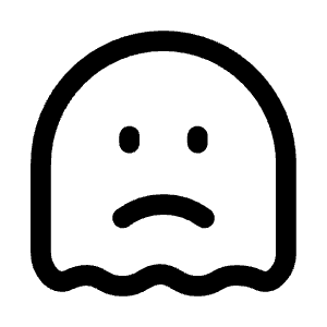 Sad Ghost Icon from Mynaui Line Set
