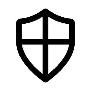 Shield Crossed Icon from Mynaui Line Set