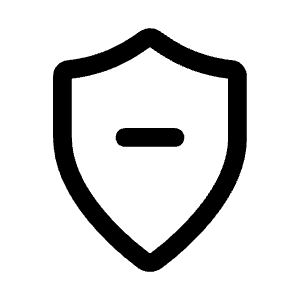 Shield Minus Icon from Mynaui Line Set