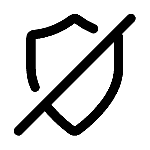 Shield Slash Icon from Mynaui Line Set