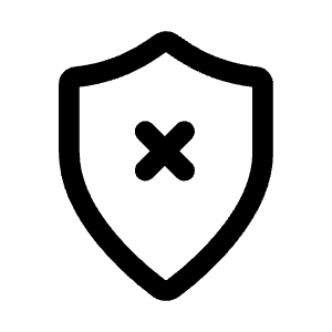 Shield X Icon from Mynaui Line Set