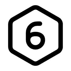 Six Hexagon Icon from Mynaui Line Set