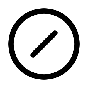 Slash Circle Icon from Mynaui Line Set
