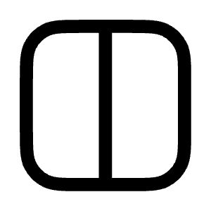 Square Half Icon from Mynaui Line Set