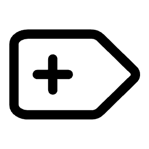 Tag Plus Icon from Mynaui Line Set