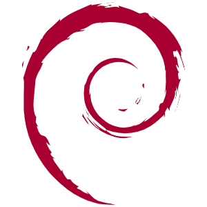 Expressive creative icon of a bold red spiral with a smaller inner loop. Used for Linux, open-source software, and servers.