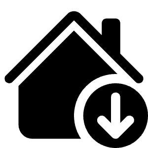 House Down Fill Icon from Bootstrap Set