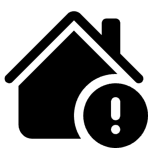 House Exclamation Fill Icon from Bootstrap Set