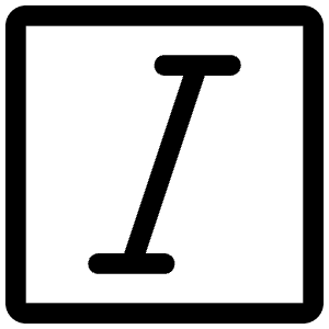 Italic Square Icon from Iconoir Regular Set