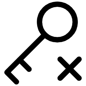 Key Xmark Icon from Iconoir Regular Set