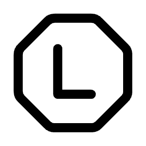 Letter L Octagon Icon from Mynaui Line Set