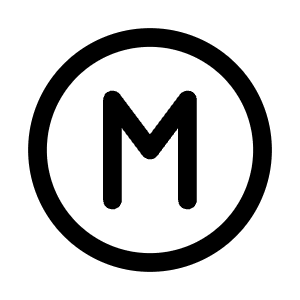 Letter M Circle Icon from Mynaui Line Set
