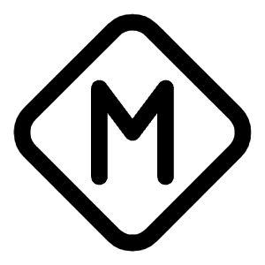 Letter M Diamond Icon from Mynaui Line Set
