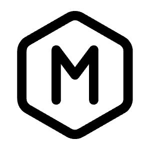 Letter M Hexagon Icon from Mynaui Line Set
