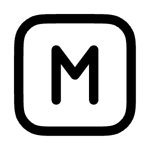 Letter M Square Icon from Mynaui Line Set