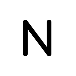 Letter N Icon from Mynaui Line Set