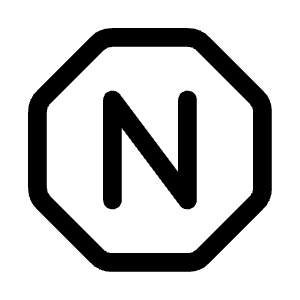 Letter N Octagon Icon from Mynaui Line Set