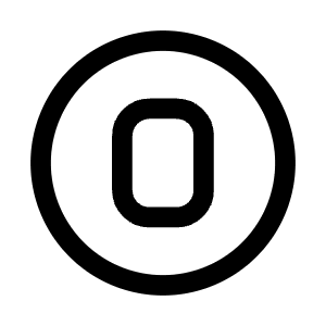 Letter O Circle Icon from Mynaui Line Set