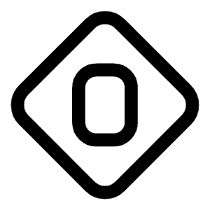 Letter O Diamond Icon from Mynaui Line Set