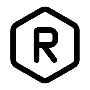 Letter R Hexagon Icon from Mynaui Line Set