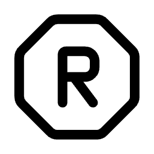 Letter R Octagon Icon from Mynaui Line Set