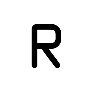 Letter R Icon from Mynaui Line Set