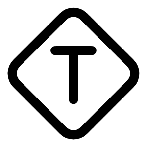 Letter T Diamond Icon from Mynaui Line Set