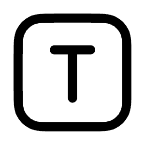 Letter T Square Icon from Mynaui Line Set