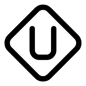 Letter U Diamond Icon from Mynaui Line Set