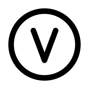Letter V Circle Icon from Mynaui Line Set