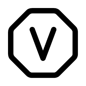 Letter V Octagon Icon from Mynaui Line Set