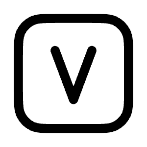 Letter V Square Icon from Mynaui Line Set