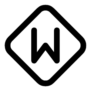 Letter W Diamond Icon from Mynaui Line Set