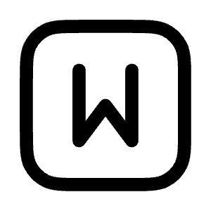 Letter W Square Icon from Mynaui Line Set