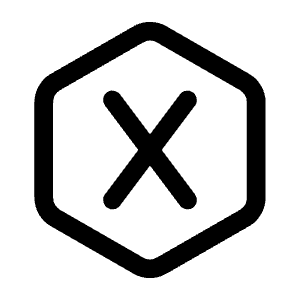 Letter X Hexagon Icon from Mynaui Line Set
