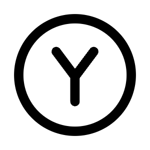 Letter Y Circle Icon from Mynaui Line Set