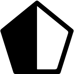 Pentagon Half Icon from Bootstrap Set